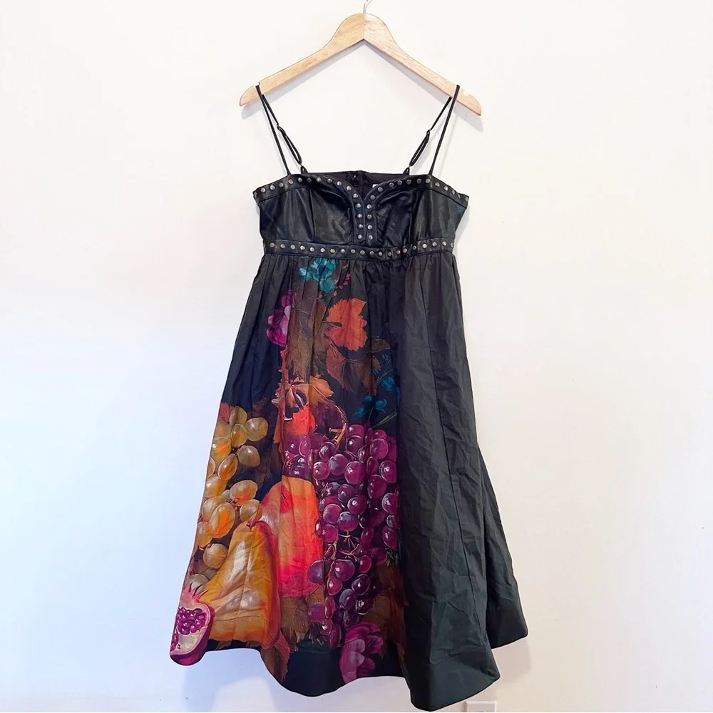 Anthropologie Maeve Twofer Faux Leather Babydoll Dress - Picture 6 of 9